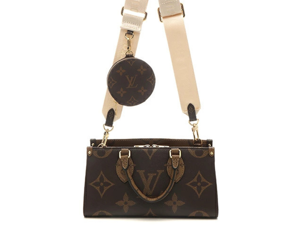 LOUIS VUITTON On The Go EW Monogram Giant Reverse Bag Shoulder Brown